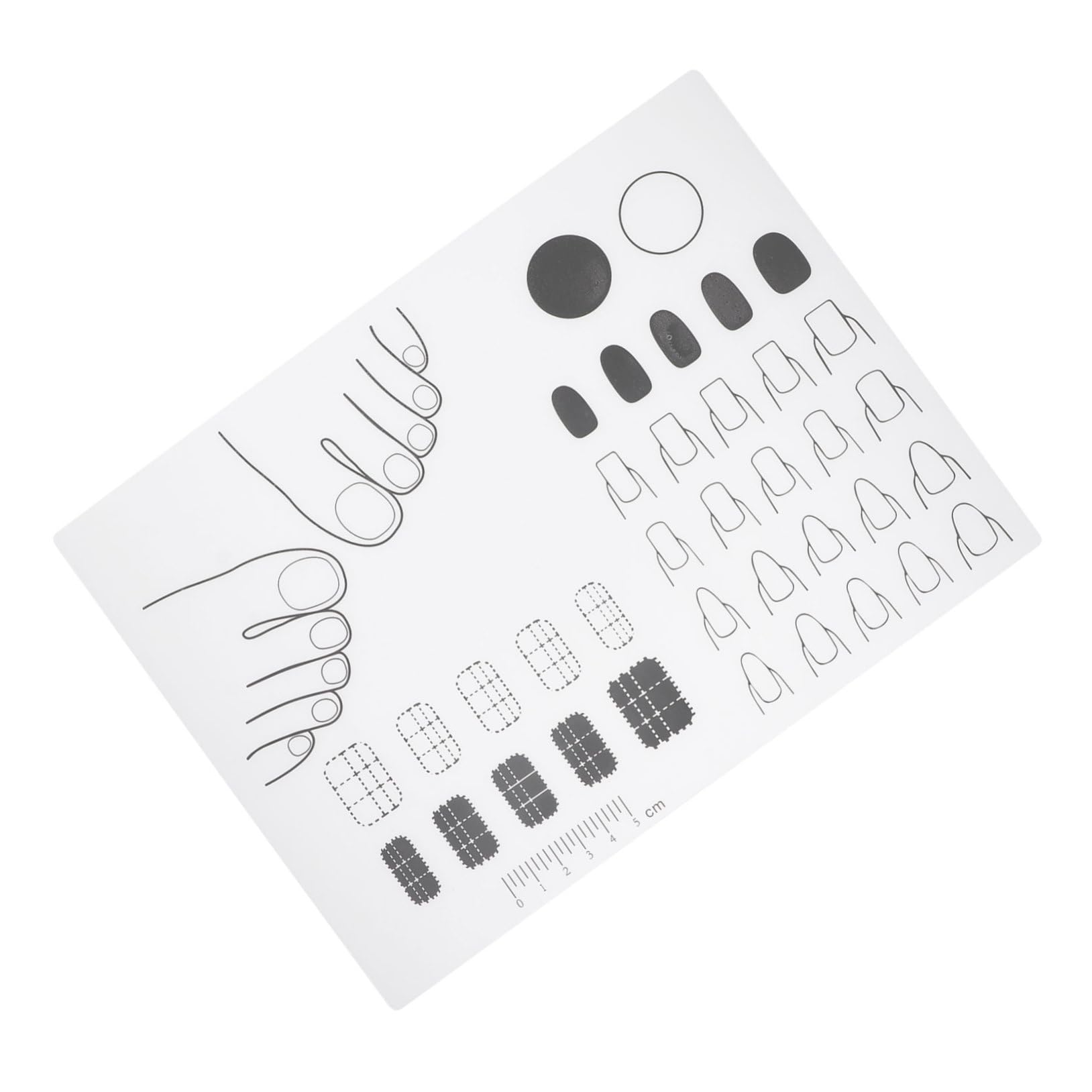 HAPINARY Nail Training Mat Acrylic Nail Training Pad Nail Mat for Fingernails Nail Art Pad Silicone Nail Salon Tool