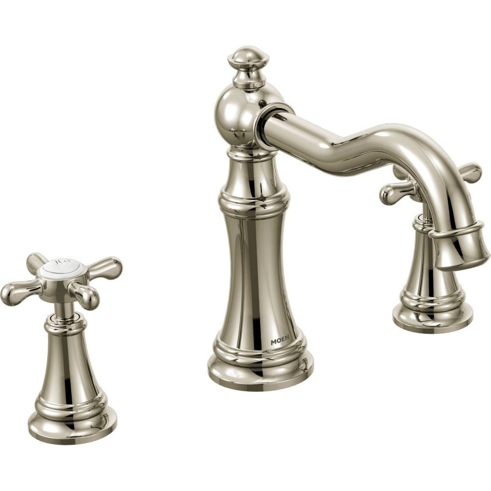 Moen TS22101NL Weymouth Two-Handle High Arc Roman Tub Faucet Trim only, Nickel