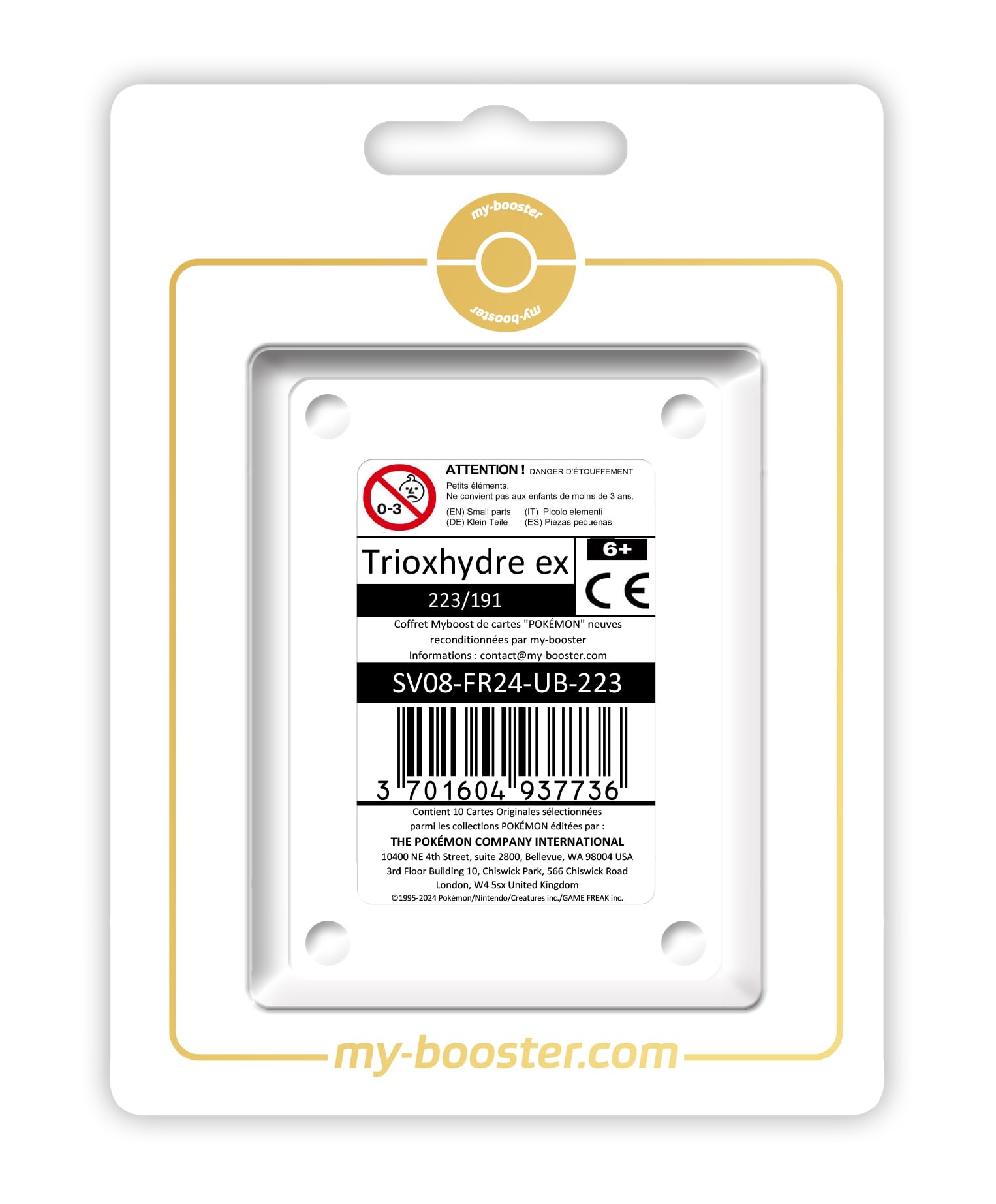 my-booster Trioxhydre ex (Hydreigon ex) 223/191 Full Art Teracristal Secreto X Écarlate et Violet 8 - Étincelles Déferlantes Box di 10 carte Pokémon Francese