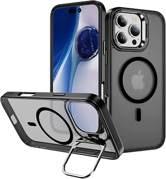 for iPhone 16 Pro Max Cases,with Shock Military-Grade Rugged Phone and Kickstand [Compatible with Mag Safe] [Military Drop Protection] Shockproof Slim,Black