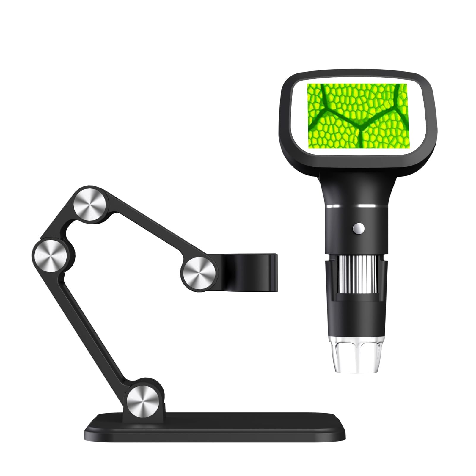 Generic Microscopio Digital de Mano, Aumento 50X-1600X, 8 Luces LED Ajustables, Microscopio Portátil, Digital para Niños con Pantalla a Color de 2,4 Pulgadas para Ciencias de la Educación