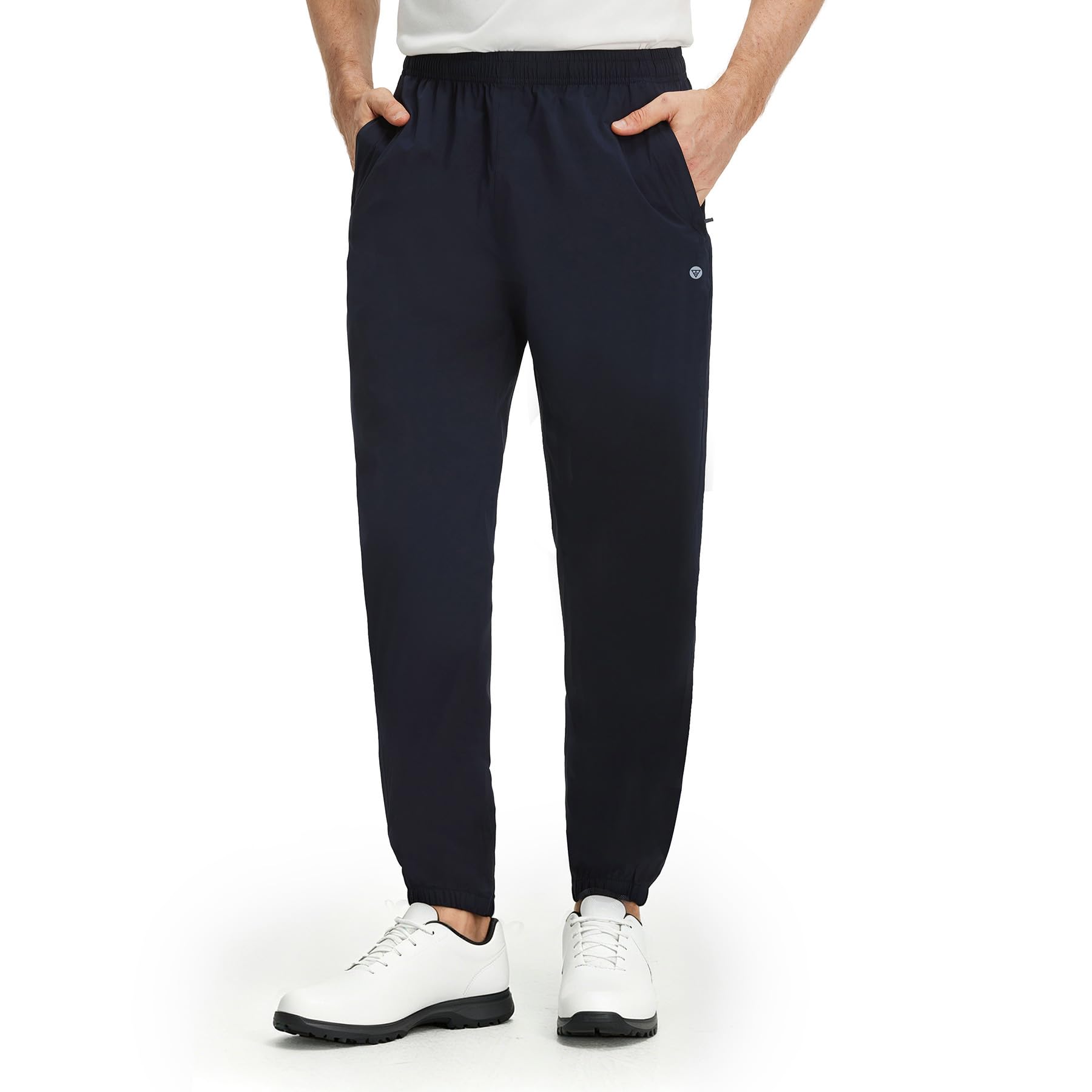 Mens Golf Rain Pants, Waterproof Lightweight Outdoor Hiking Jogger with Zipper Pockets