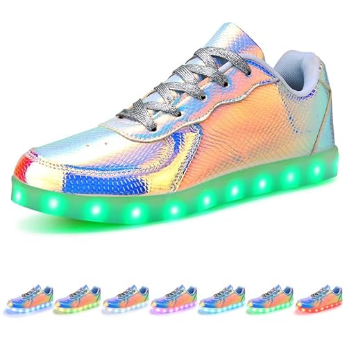 Padgene Women'S Men'S Led Lights Up Shoes Unisex Luminous Flashing Trainers Usb Charging Lace Up Couples Dancing Shoes thumb #6