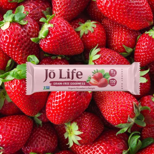 All-Natural Strawberry Protein Bars - High Protein Bar - Gluten Free - Grain Free Energy Bar - 13 Grams Protein - Kosher Protein Bar - 100% Natural - Box Of 12 Jō Life Bars #TOP5