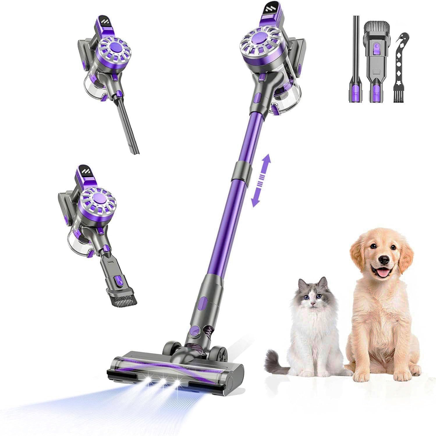 Cordless Vacuum Cleaner Vacuum Cleaners for Home with Super Suction Lightweight Stick Vacuum with 35 Mins Runtime Rechargeable