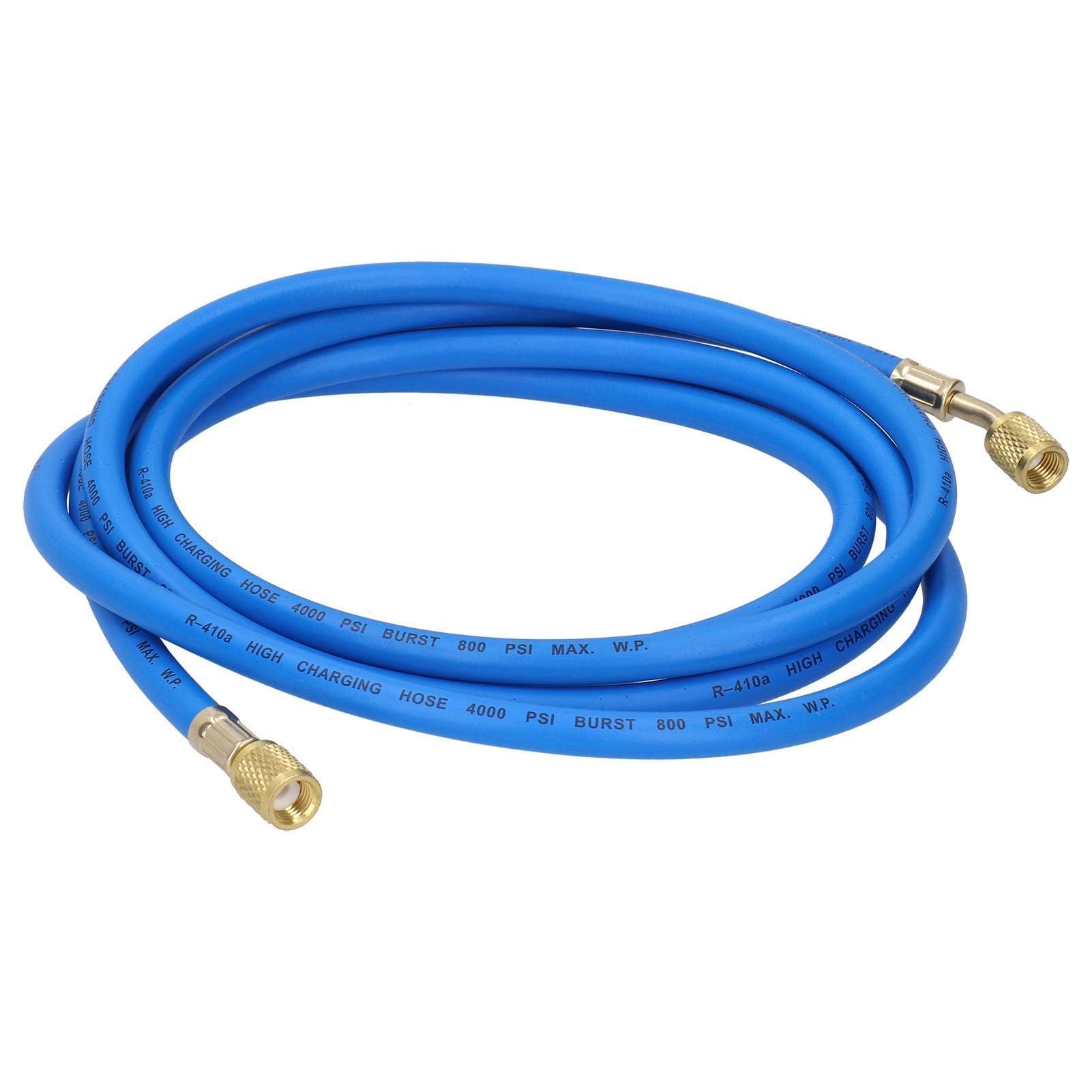 Zerodis 2PCS Tubo di Ricarica del Refrigerante per Condizionatore d'Aria in Lega di Ottone e Gomma con Valvola, Strumento Accessorio per Refrigerazione, 1/4 x 1/4, 800 PSI