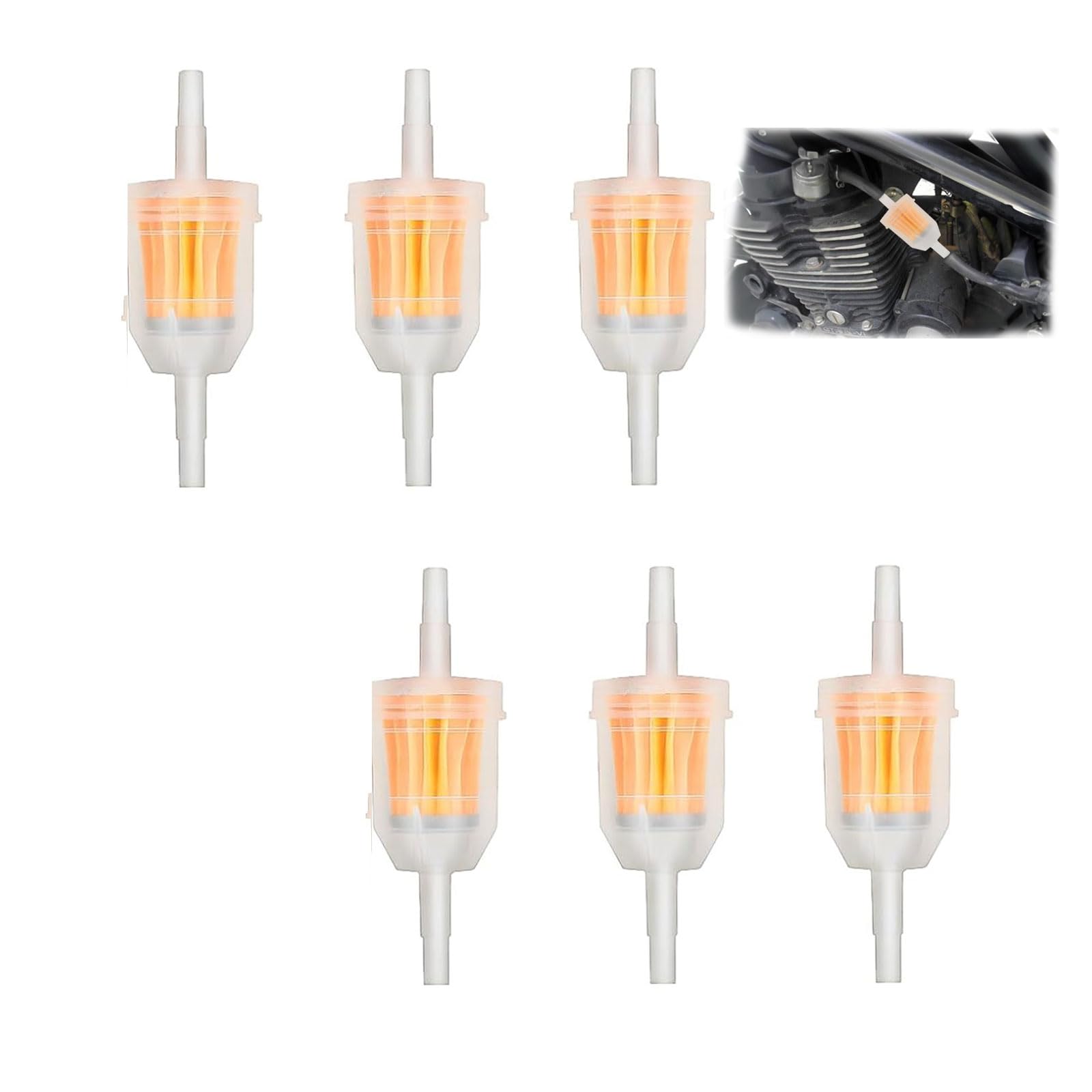 5 Stück Universal Benzinfilter 6mm & 8mm - Kraftstofffilter Für Motorrad Roller Moped
