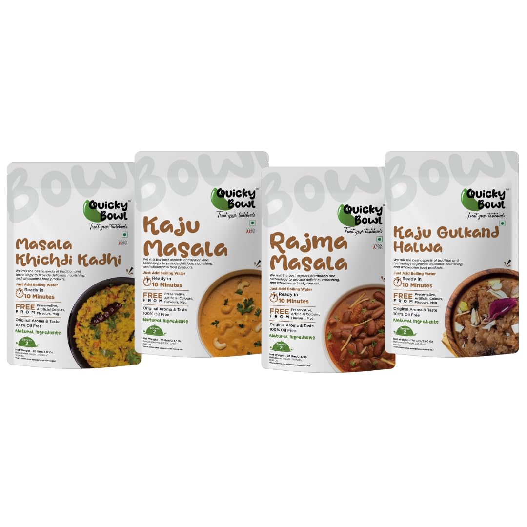 Quicky Bowl Ready To Eat Meal Combo With Sweet|Instant Food|Freeze Dried|(Pack Of 4) (B0C96SL515) Amazon Price History, Amazon Price Tracker
