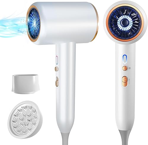 Secador de pelo para mujeres y hombres, 1875 W, portátil, iónico, secador de pelo de viaje con boquilla difusora, pequeño, ligero y silencioso,