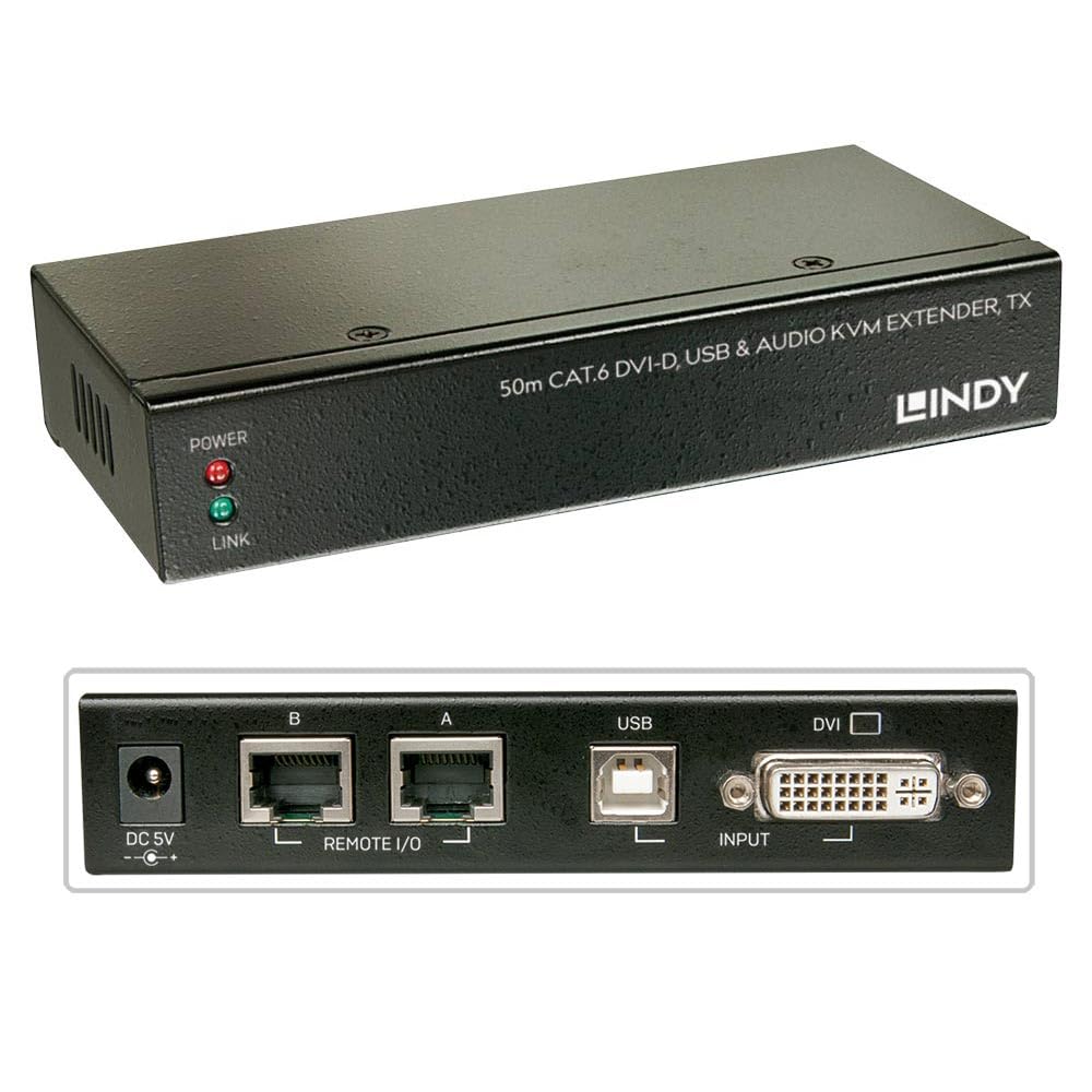 Lindy 39377 - Extender KVM Cat.6 Classic DVI USB Audio, 50m
