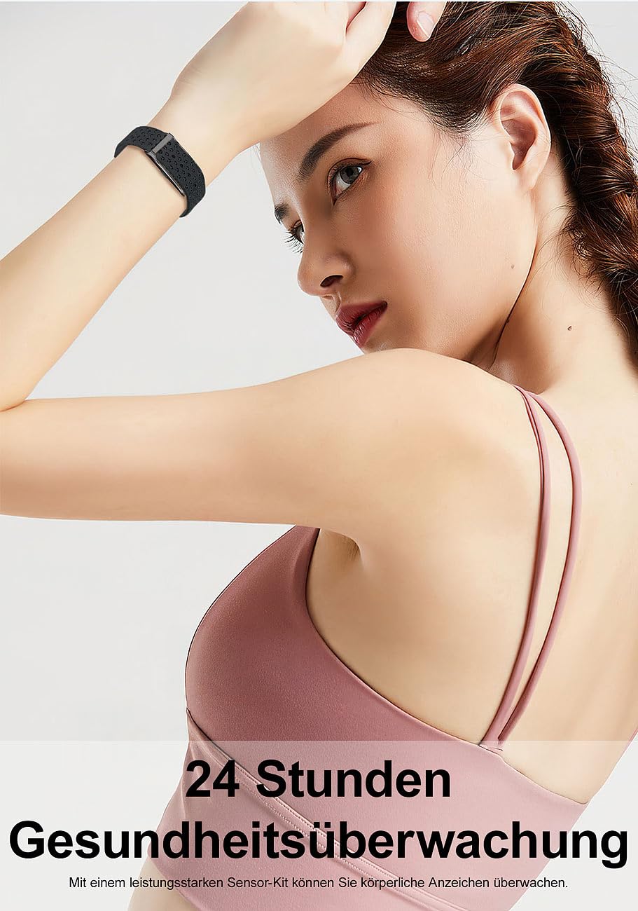Newgen Medicals Smart Band: Smartes Fitnesstracker-Armband mit App, 150 mAh, bis 20 Tage, IP68 (Fitnesstracker ohne Display, Schrittzähler Armband unauffällig, Gadget)