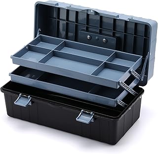 Sponsored Ad - EMENTOL 15.7"Cantilever Plastic Portable Tool Box Organizer with 3 Folding Trays ,Customizable Multi-Use Or...