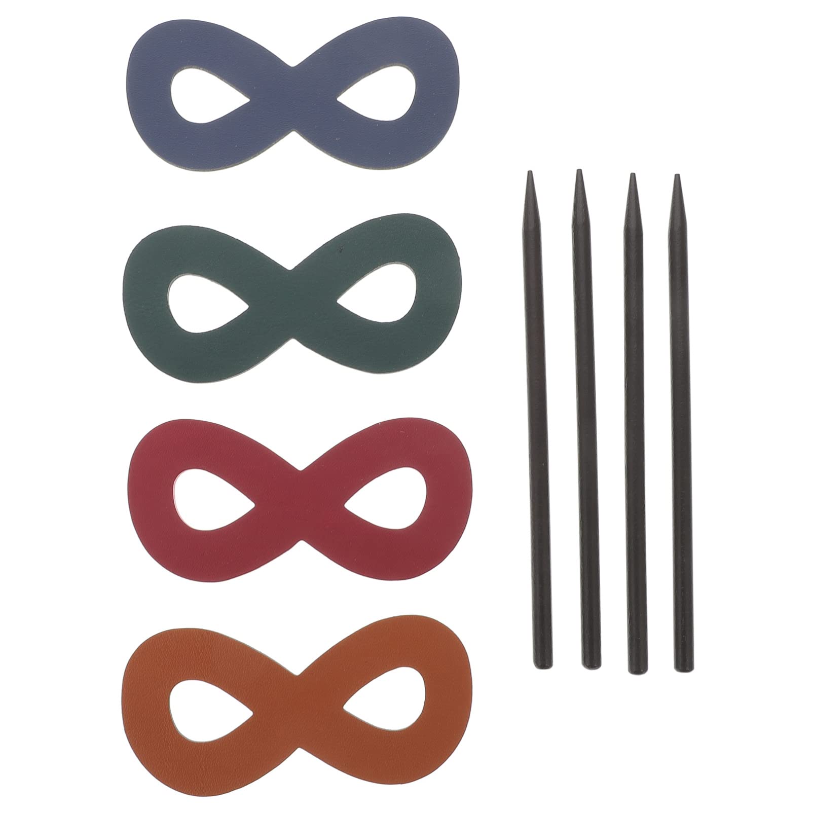 SOLUSTRE French Barrette 4Pcs Leather Hair clips Hair Barrette Ponytail Holders with Stick 8 Shape Clip Leather Hair Accessories for Women Mixed Color 2 Womens Hair Clips