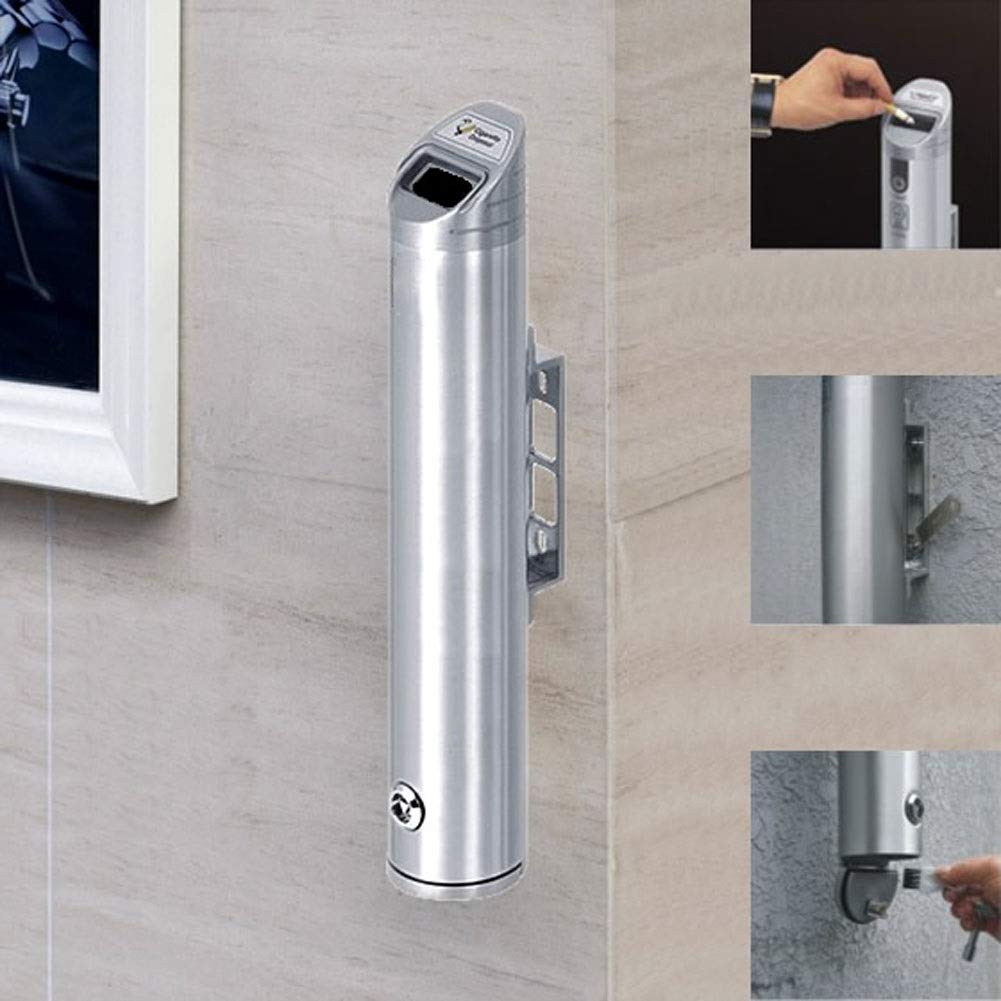 Extérieur Grand Cendrier Cylindre Cendrier mural Bin Ash cigarettes en acier inoxydable Métal Cigarette Ash Bin verrouillables (Size : 38cm)
