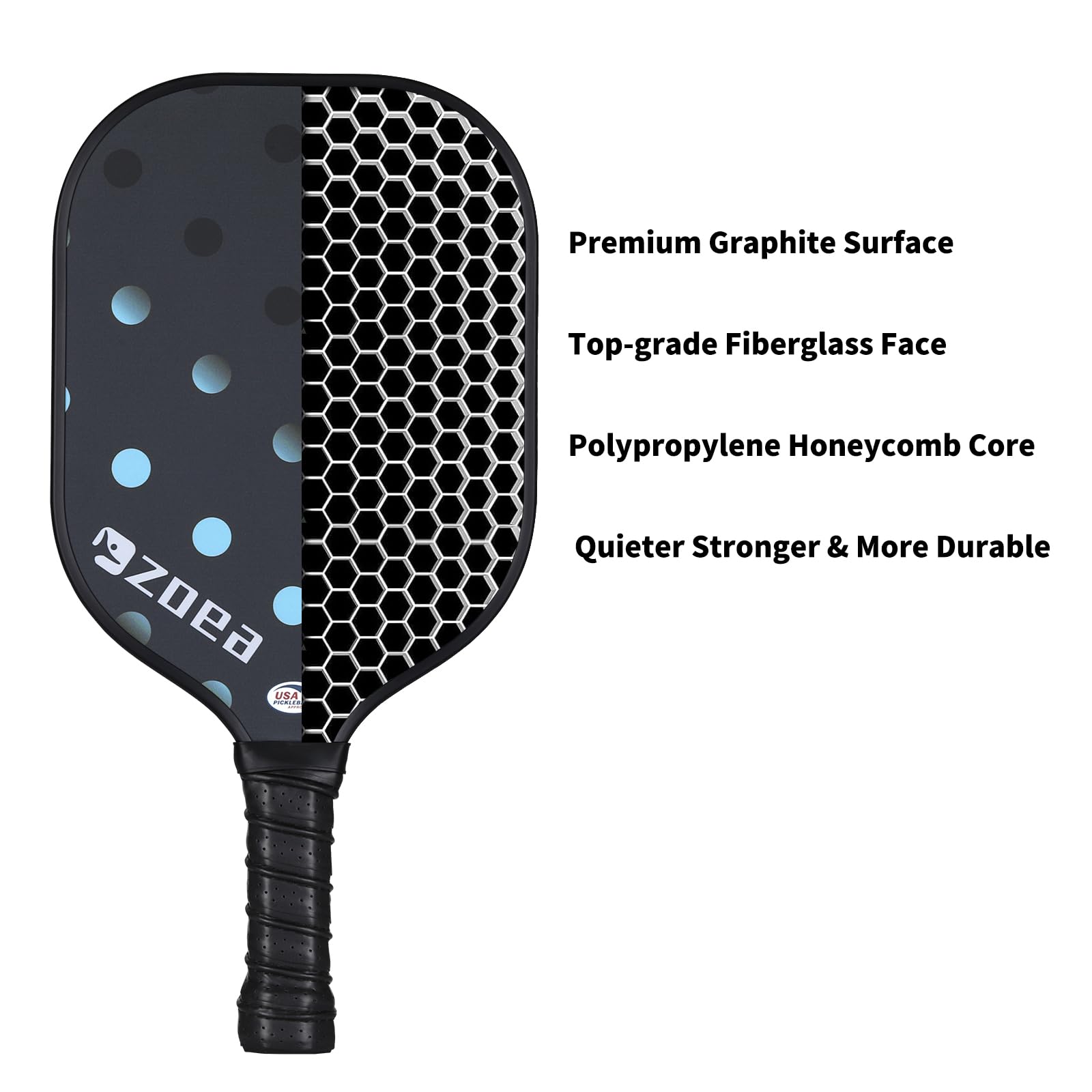 Set di 4 o 2 racchette da pickleball con palline e nastri di piombo, con superficie in fibra di vetro, per uomini, donne, adulti