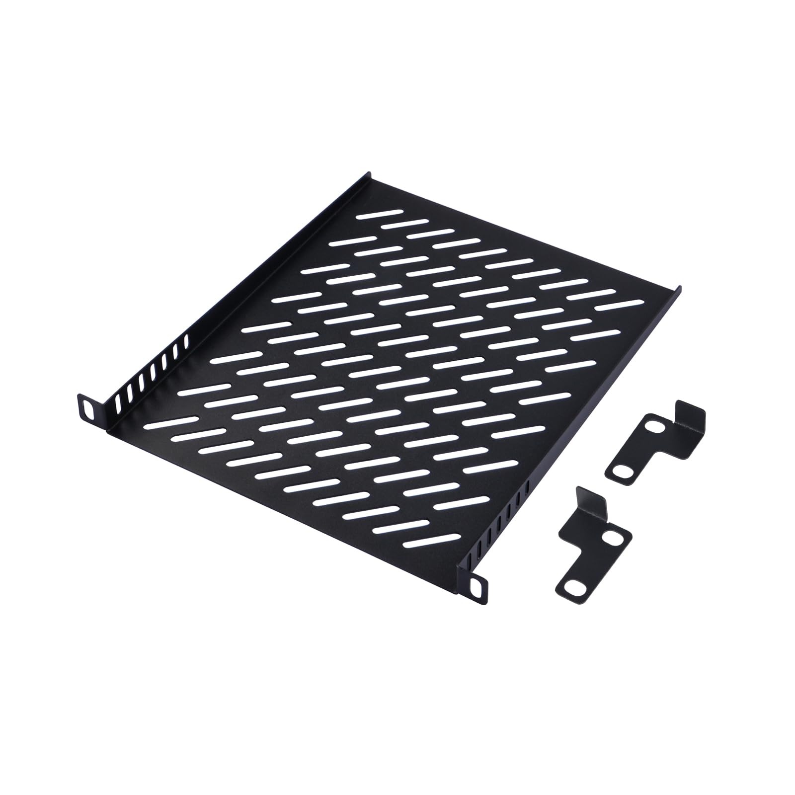 GeeekPi Estante de rack de 10 pulgadas 0.5U, profundidad de 10.25 pulgadas, estante de servidor de 0.5U bandeja voladiza ventilada para gabinete de red DeskPi Rackmate T2/T0 Plus/T1 Plus