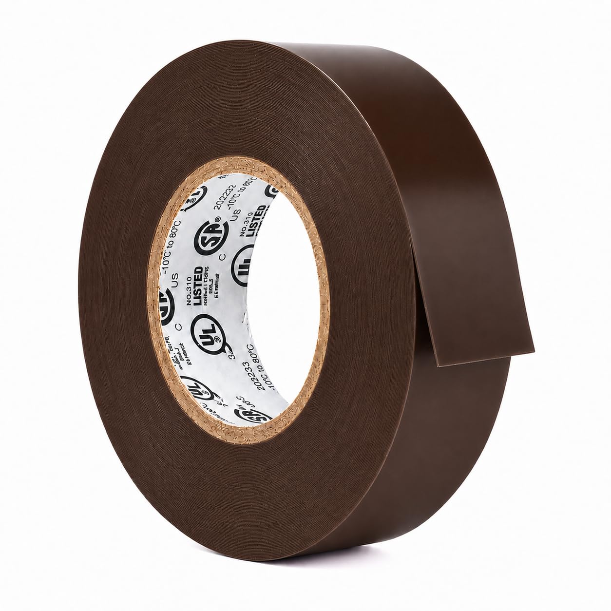 GGR Supplies EL-766AW Brown General Purpose Electrical Tape, 3/4 Inch x 66 Feet, 7 Mil PVC, UL/CSA Listed Core, 600V Flame-Retardant Insulation for Wire Splicing, Bundling &amp; Color Coding, Pack of 1