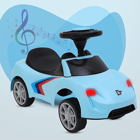 Dash F1 Ride on Car for Kids, Baby car, Ride on for Kids 2 Years+, Push Car, Musical Ride on car for Kids with Steering Drive, Light and Music (Capacity 20kg | Blue)