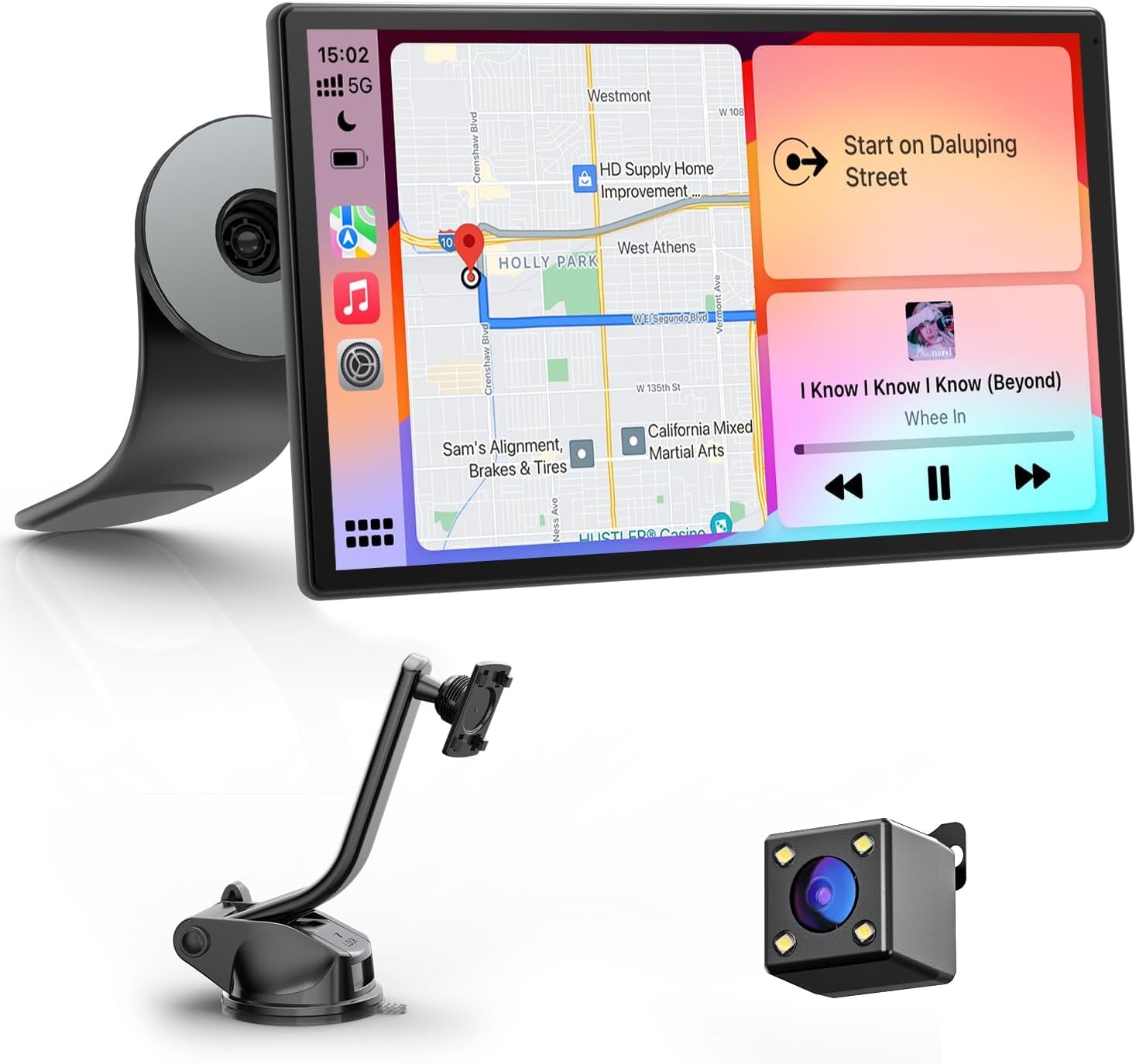 Avylet 9" Wireless CarPlay Screen for Car with Apple Car Play & Android Auto, Portrait & Landscape Mode, OTA Upgrade, Portable Touchscreen & Backup Camera, GPS Navigation/Voice Control/Bluetooth 5.0