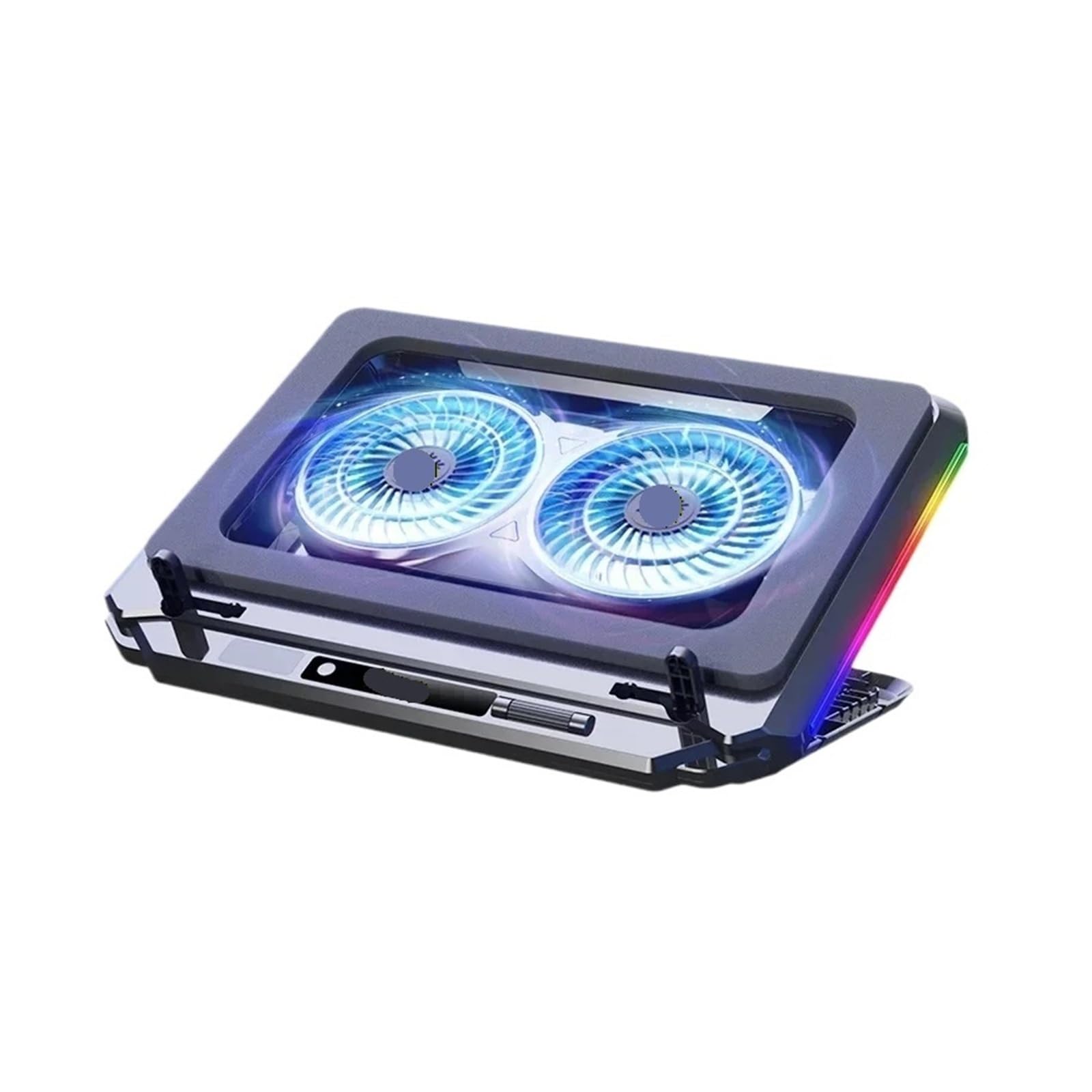 D17 Tappetino di raffreddamento for laptop da gioco for supporto di raffreddamento for notebook da 15-21 '' con luce RGB 2 ventole Staffa for laptop con schermo LED regolabile a 5 angoli