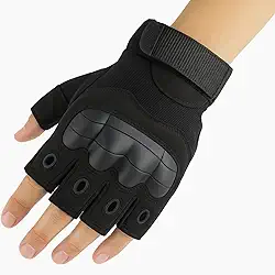 Luva Tática Militar Meio Dedo Proteção para Airsoft e Paintball Microfibra Moto Fingerless