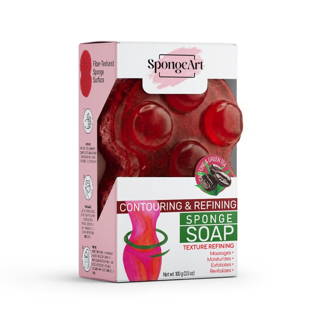 Skin Smoothing Sponge Soap Bar Exfoliating Massage Soap with Textured Fiber Surface Moisturizing Body Cleanser 3 5 oz