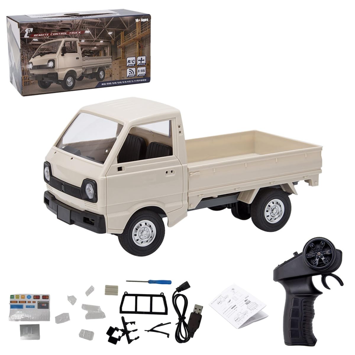 WPL D12 RC Truck 2 4G 1 16 RC Car Mini-Truck Mini-Van Remote Control Truck DIY Double Battery