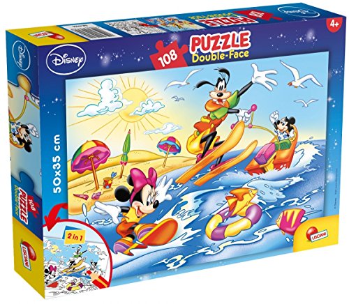 Puzzle dwustronne plus Myszka Miki i Goofy 108