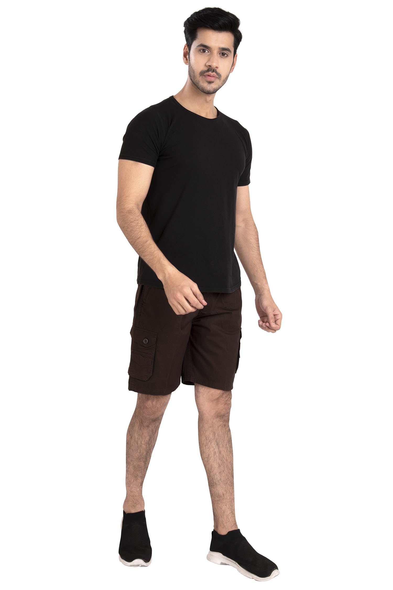 wearilio Men's Twill Cotton Shorts (Black, 3XL (38-40 Waist))-picture-21