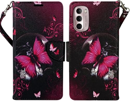 Miniatura 7 de ZASE Moto G Stylus 5G (2022) - Funda de piel sintética con cierre magnético, diseño de correa con ranura para tarjeta para Motorola G Stylus 5G 2022