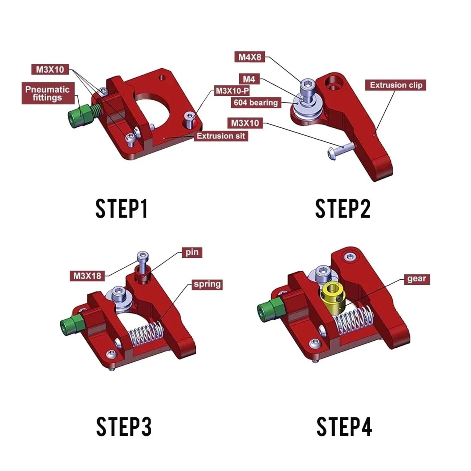 Kompatibel mit Creality, Aluminium-Extruder for Ender-3/CR-10