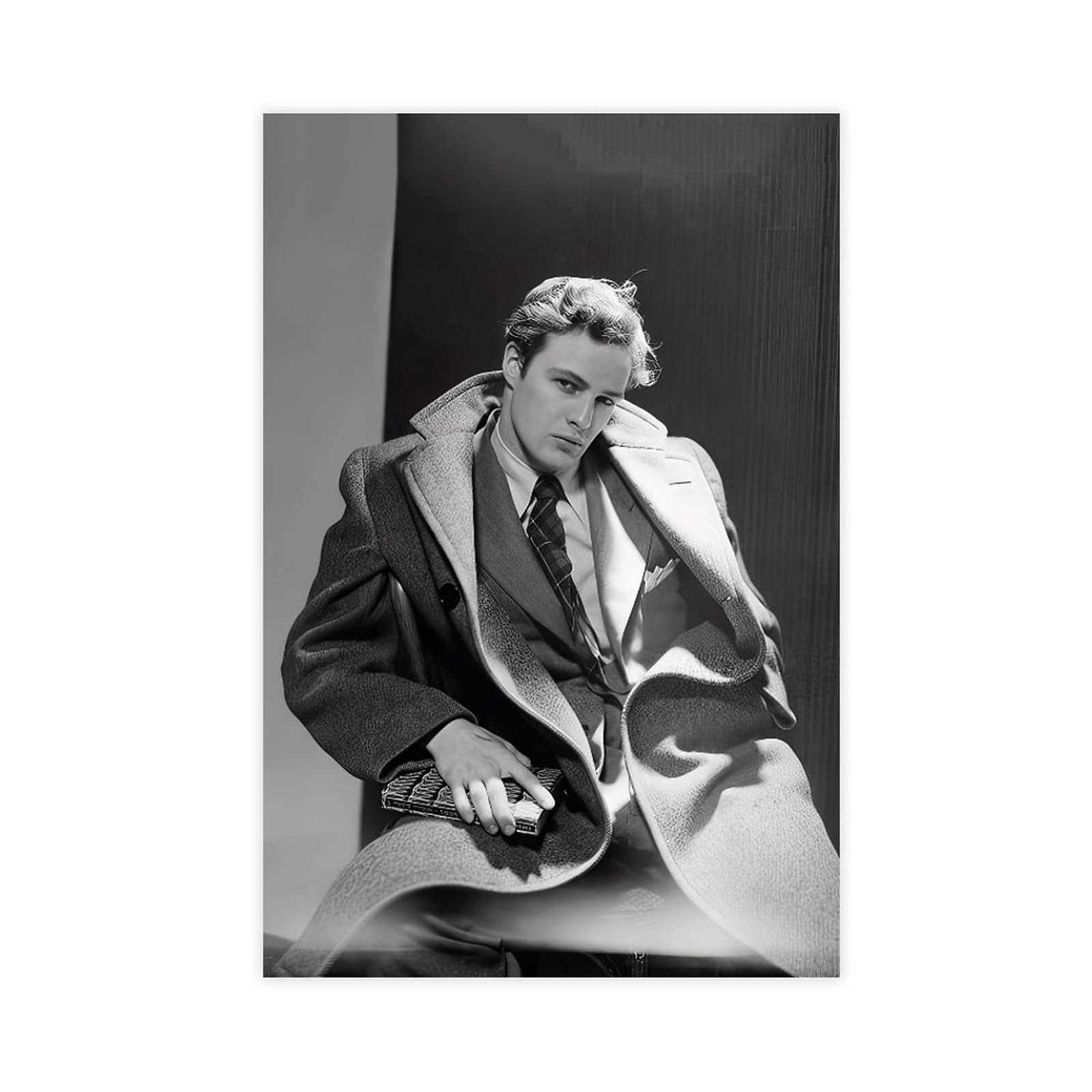 Retro Hollywood Movie Star Marlon Brando Canvas Poster Wall Art Decor Print Picture Paintings for Living Room Bedroom Decoration Unframe-style 08x12inch(20x30cm)