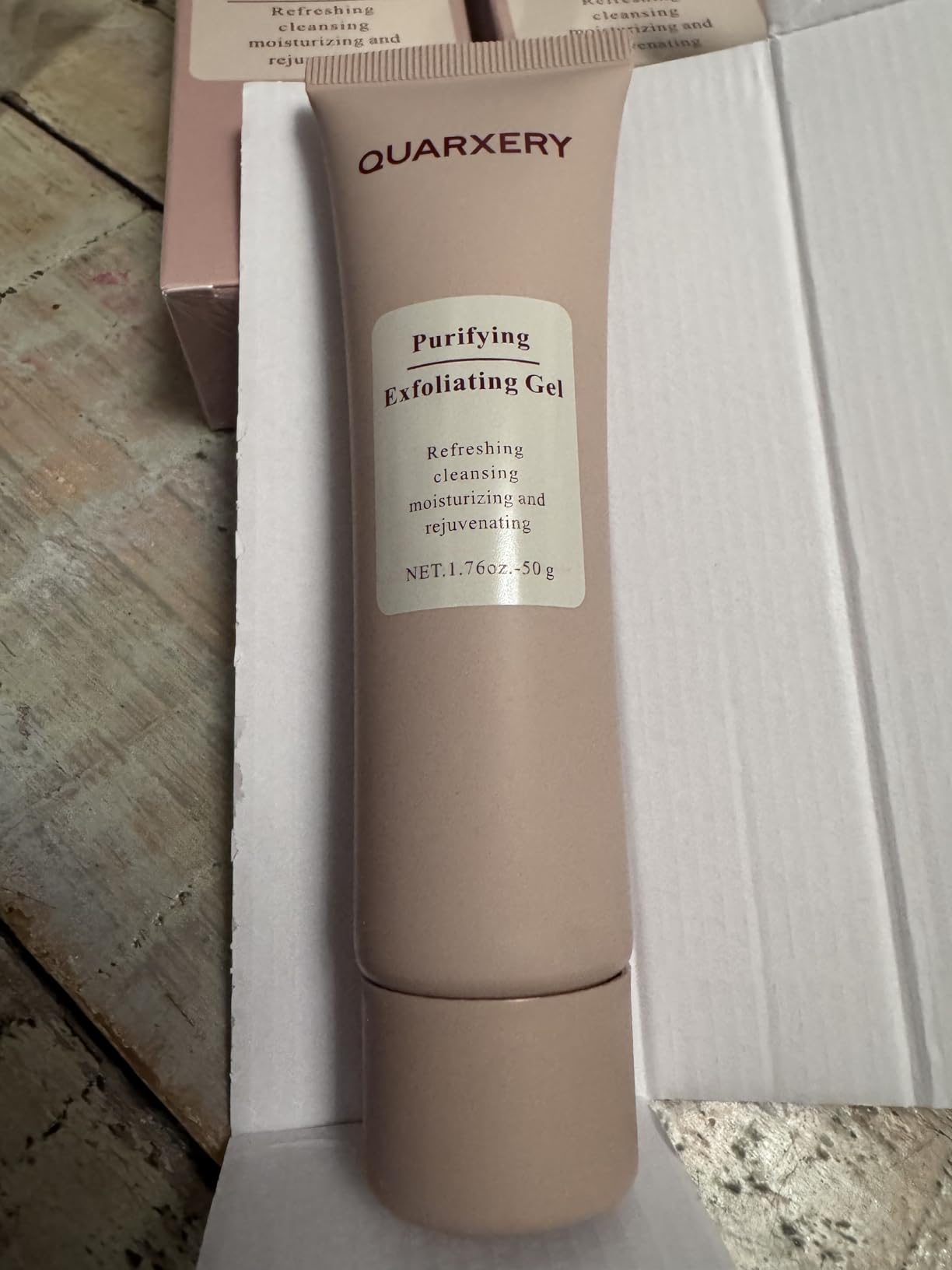 QUARXERY Purifying Exfoliating Gel for Face, 2Pcs Gentle Moisturizing Peeling Gel, Facial Exfoliator Cleanser Removes Dead Skin, Dust and Other impurities for Prevent Acne, with Niacinamide, Vitamin E