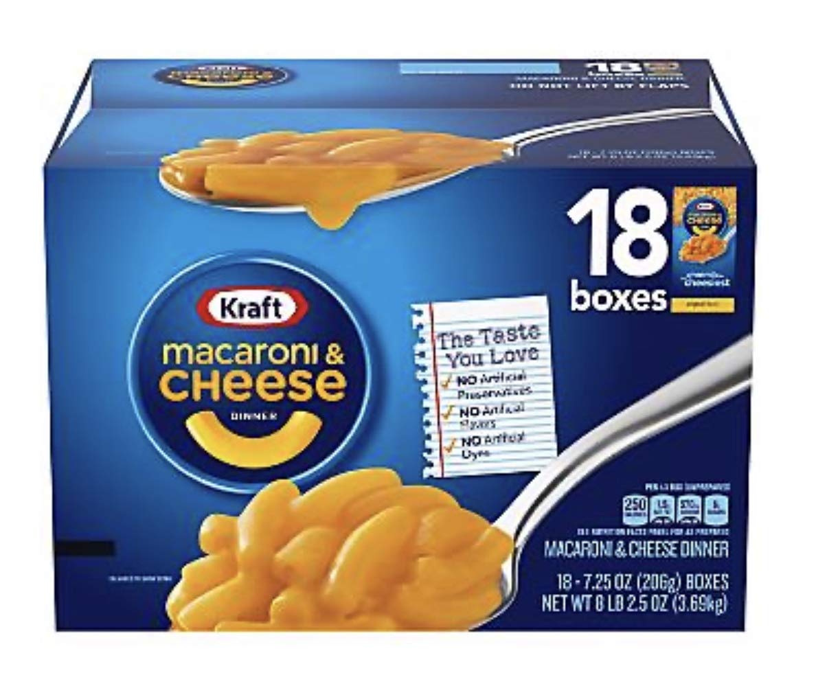 Kraft Original Flavor Macaroni & Cheese Dinner, 18 pk./7.25 oz.