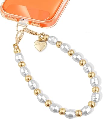 Phone Wrist Strap Detachable Phone Charm Metal Phone Lanyard Wristlet Keychain for Women With Clear Tether Tabs