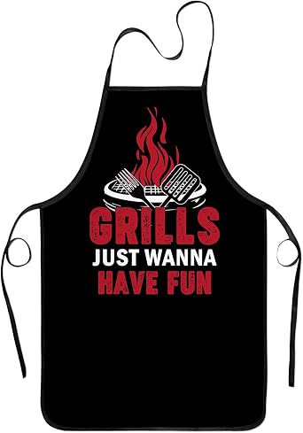 Funny Grilling Apron for Men - BBQ Grill Master Apron for Fathers Day