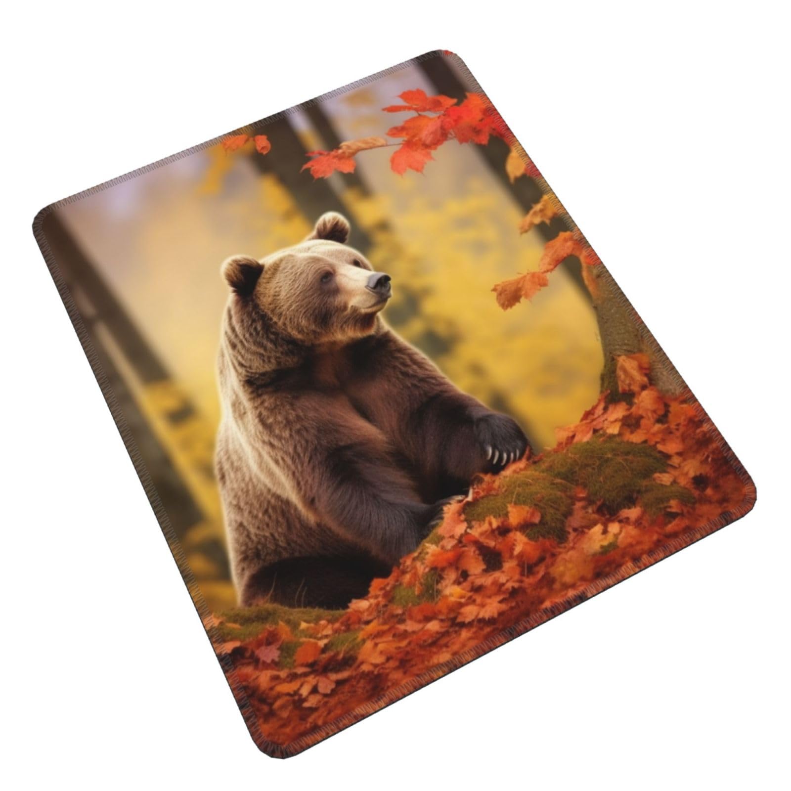 ヒグマ　マウスパッド Amazon.co.jp: 大きなヒグマのマウスパッド、35.5 x 16インチ、ほつれ