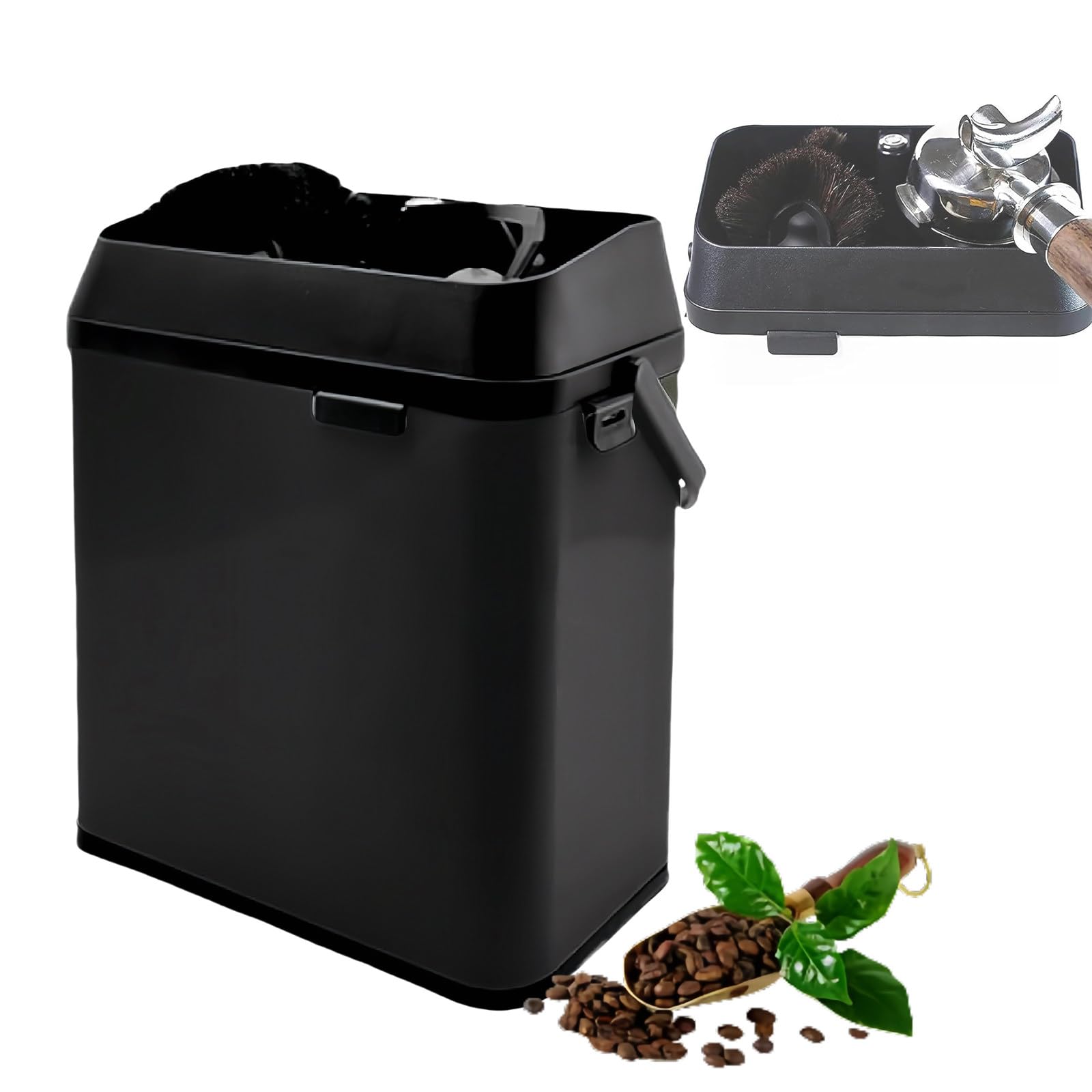 Limpiador De Portafiltro De Café Eléctrico Viene Con 2 Raspadores Y 1 Cepillo, Triturador De Posos De Café, Una Herramienta Imprescindible Para Los Amantes Del Café, Restaurantes Y Bares.,Black