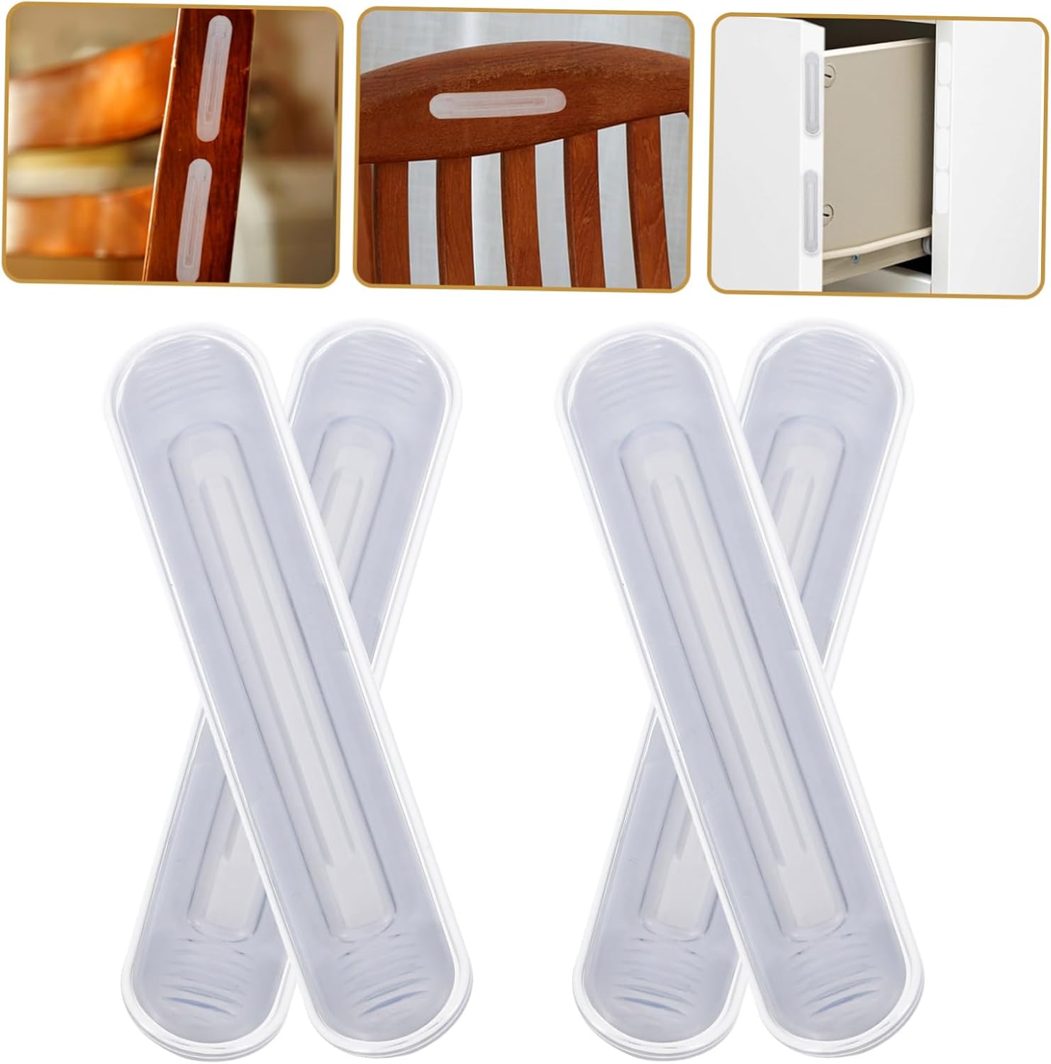 Unomor 4pcs Cabinet Door Bumpers Adhesive Wall Protectors for Chairs Sofas and Beds Furniture for Preventing Damage and Scratches
