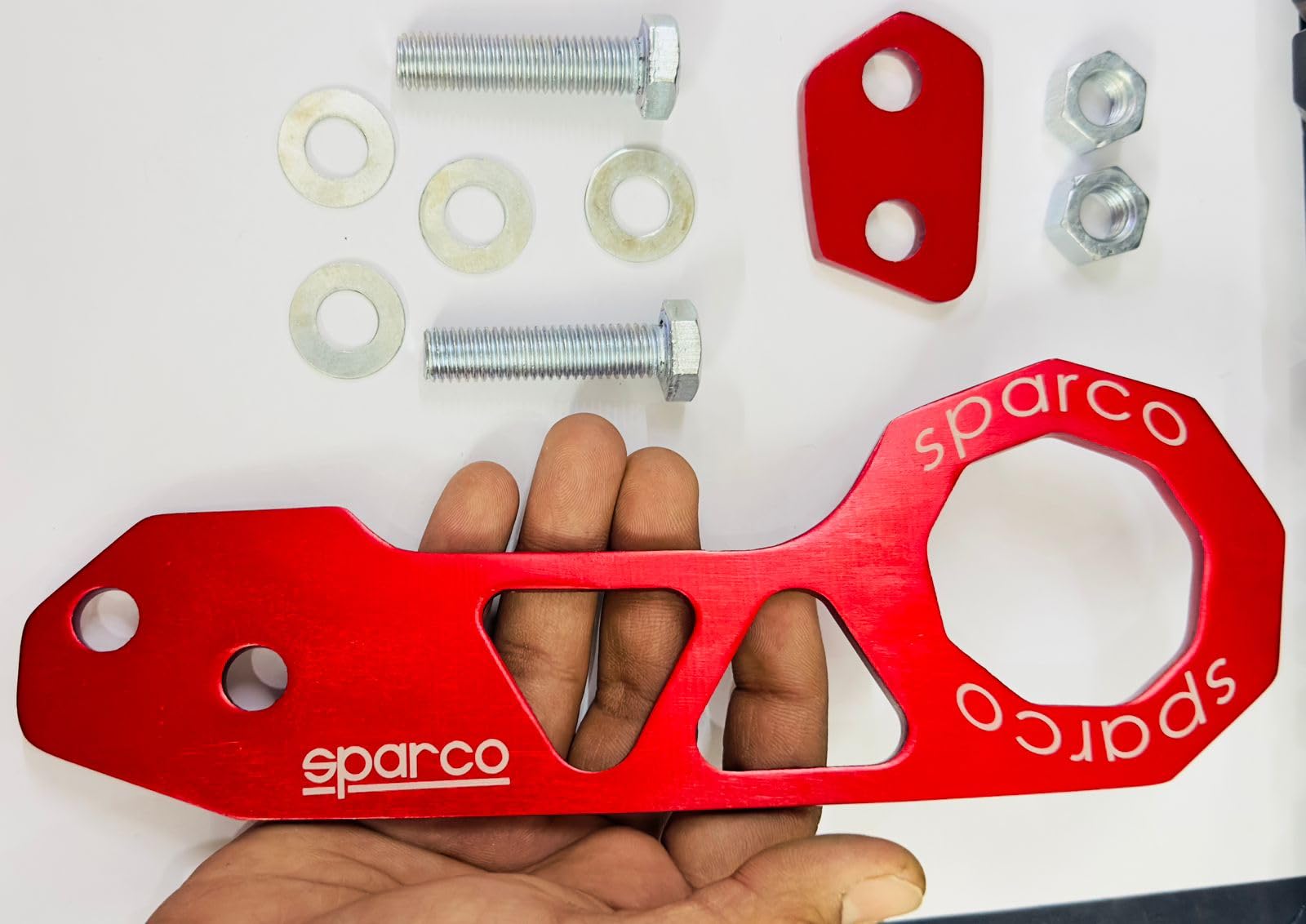 SPARCO JDM Style Racing Rear Tow Hook Rear Japanese. Car Auto Trailer Rear Japanese Car Auto Trailer (RED- JDM Rear SPARCO Hook-)-image-2