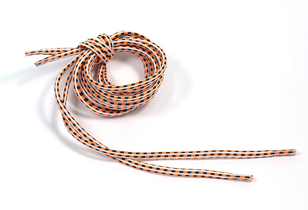 Matsa [Pack of 3 Pairs Colors Shoelaces Sports Shoes Round or Flat (130cm) Neon Orange/Black/White 1.30m