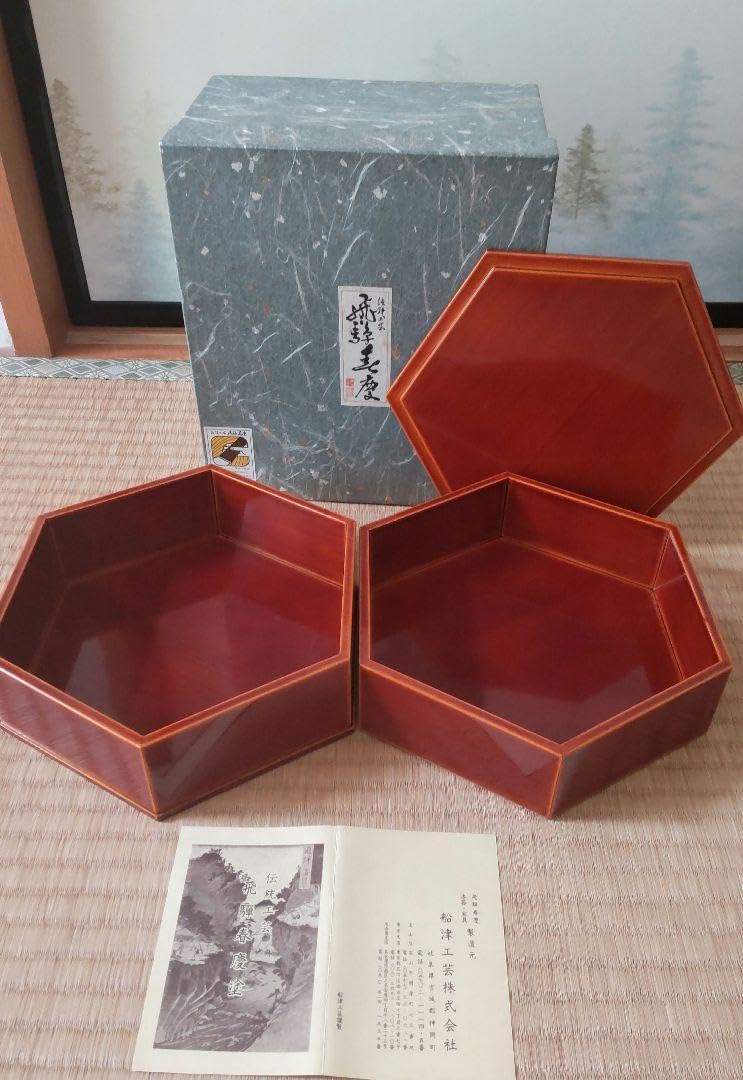 春慶　六角二段重 6寸二段重（重箱） - 飛騨春慶塗 （飛騨高山の伝統工芸） - 山田
