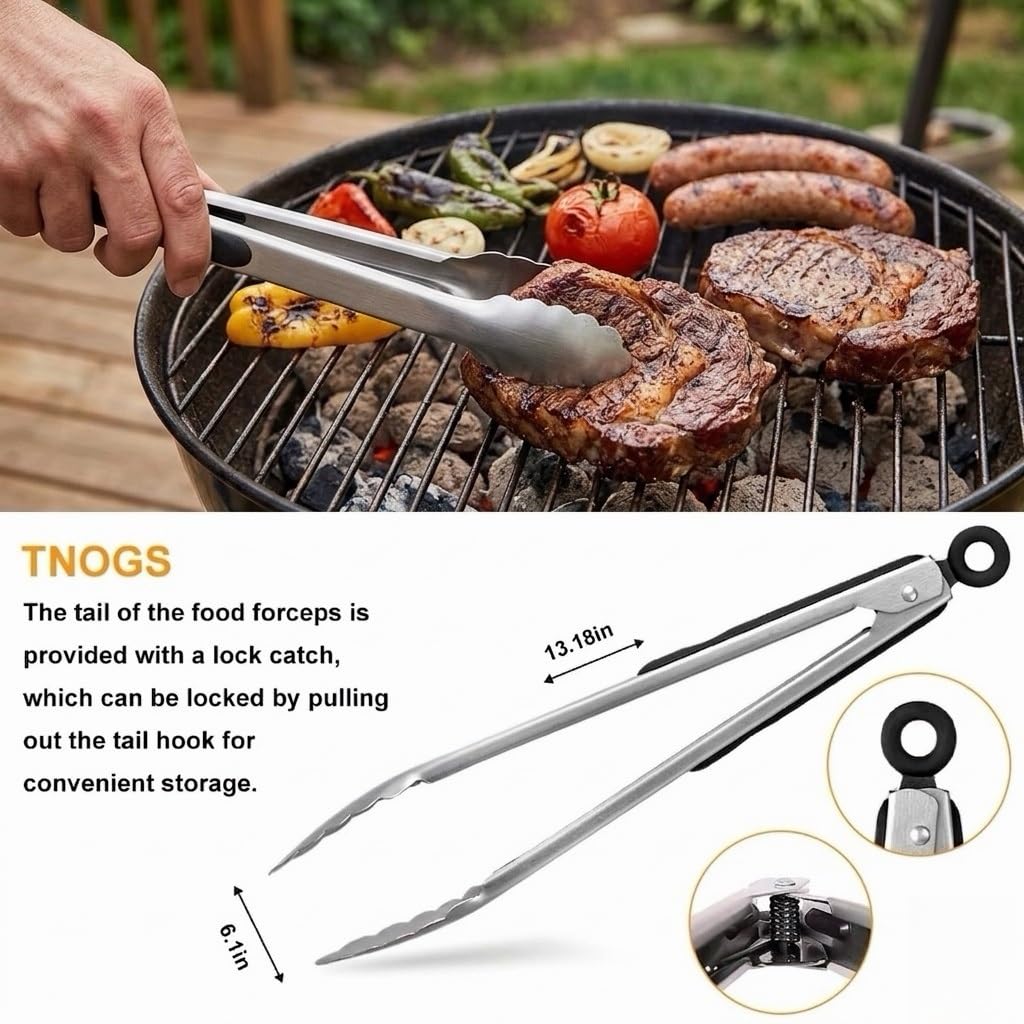 Set Accessori Barbecue 26 Pezzi, Kit Utensili Griglia in Acciaio Inox Robusto con Termometro, Seringa e Grembiule, Regalo Barbecue Perfetto per Uomo e Papà, Ideale per Grigliata all'aperto