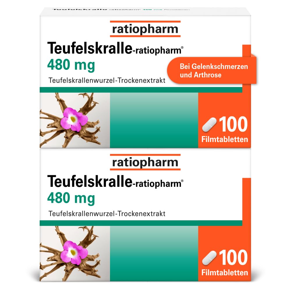 Teufelskralle-ratiopharm® 480 mg, 200 Filmtabletten, bei Gelenkschmerzen | Natürliche Hilfe gegen Gelenkschmerzen (z.B. bei Arthrose und Arthritis)