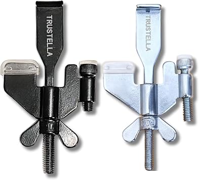 Original Trustella Heavy-Duty Portable Door Lock with Stainless Steel Build. Perfect for Home, Travel, Hotels, and Apartments for Inward-Opening Doors with a 2 mm Gap. Silver/Black