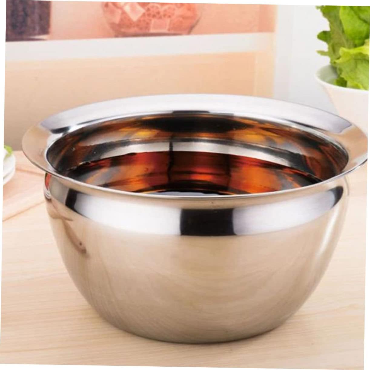 PRETYZOOM 304 Stainless Steel Oil Basin Mixing Bowl Egg-beating Bowl Restaurant Supplies