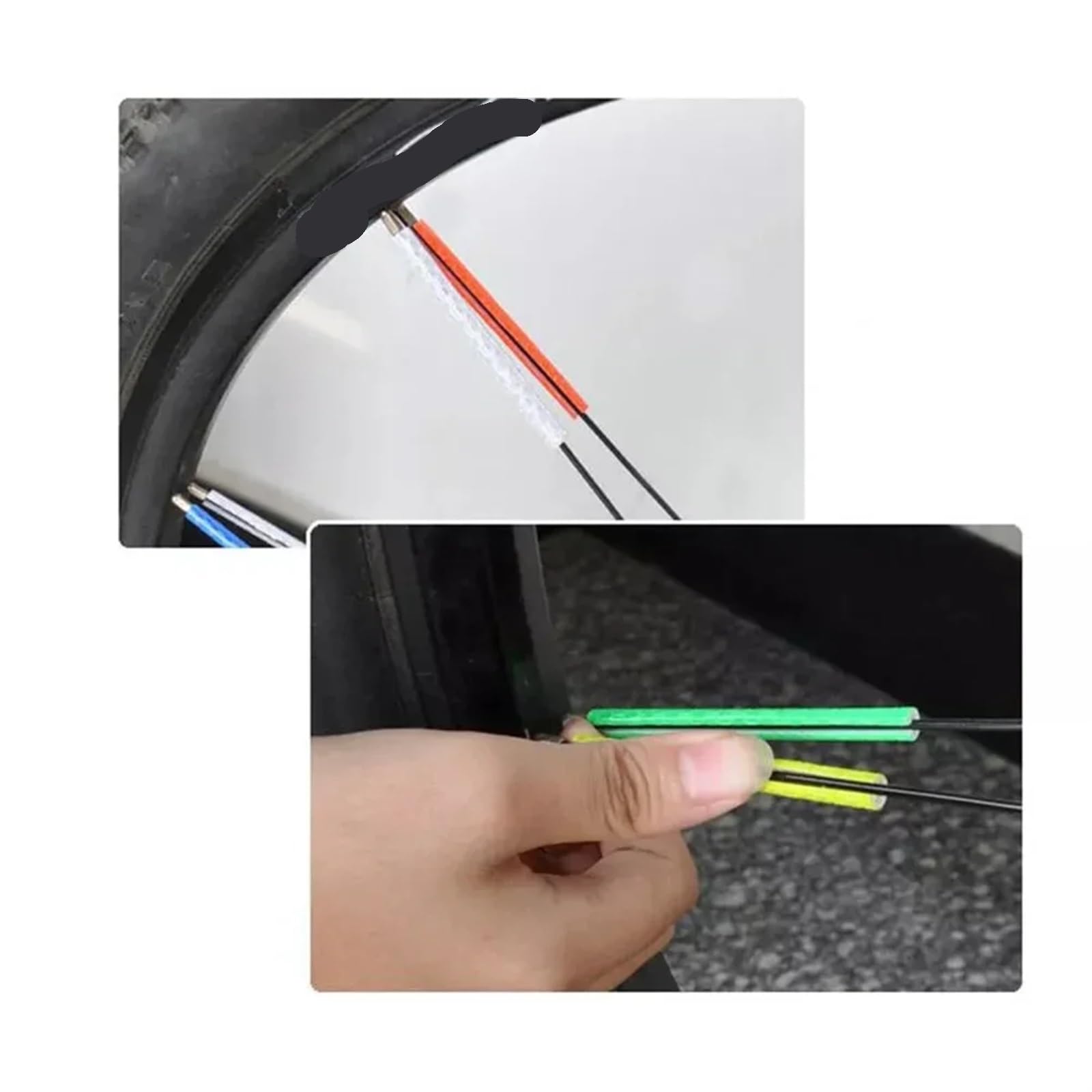 Fahrradlicht 12 Pcs Fahrrad Mountainbike Reiten Felge Speichen Montieren Clip Rohr Warnung Licht Streifen Reflektor Reflektierende Outdoor 75mm(White 12pcs)