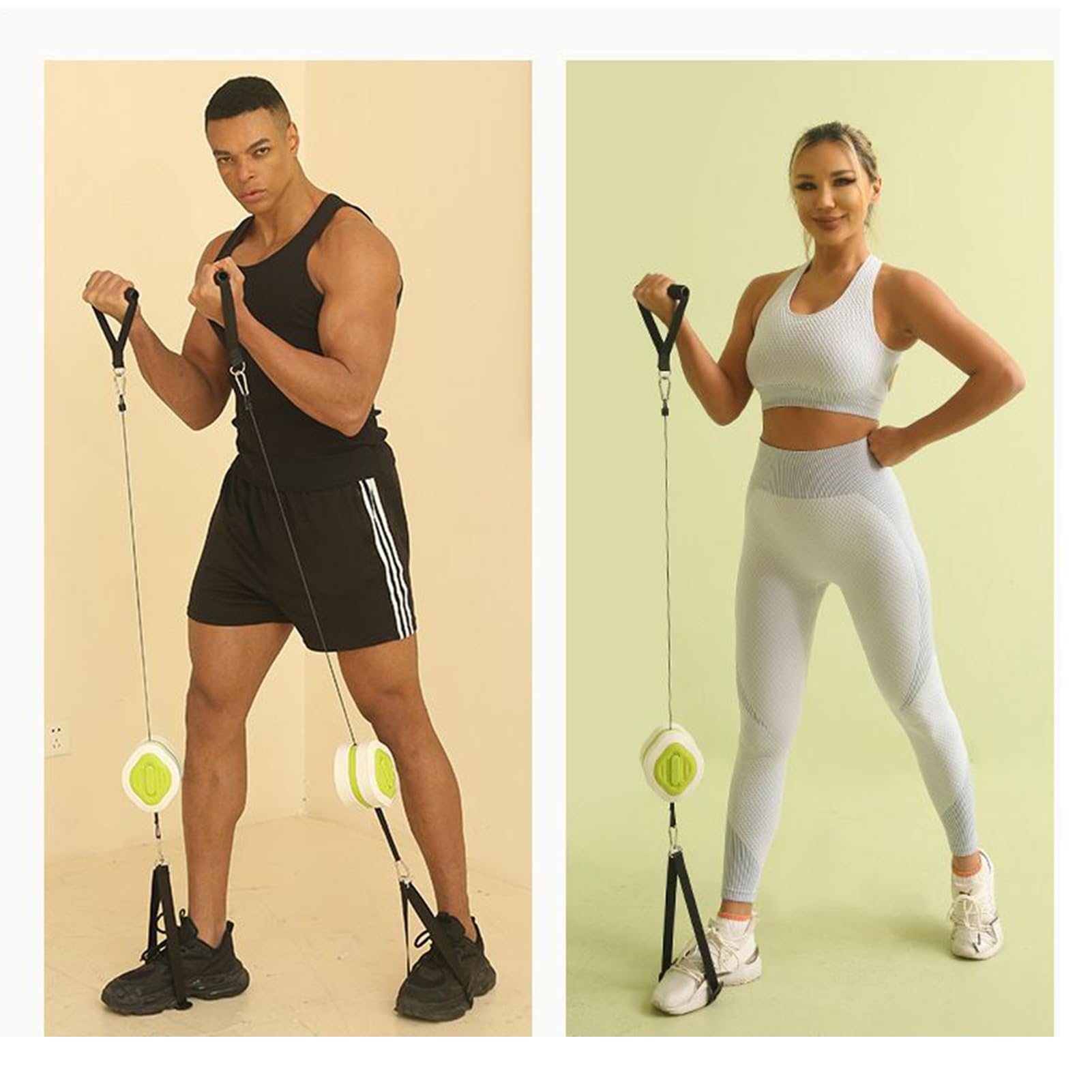 Fasce Di Resistenza Con Maniglie Fasce Elastiche Antiscivolo | Attrezzatura per Allenamento Muscolare Petto Gambe Braccia Polpacci per Donne Uomini Palestra Casa Yoga Fitness