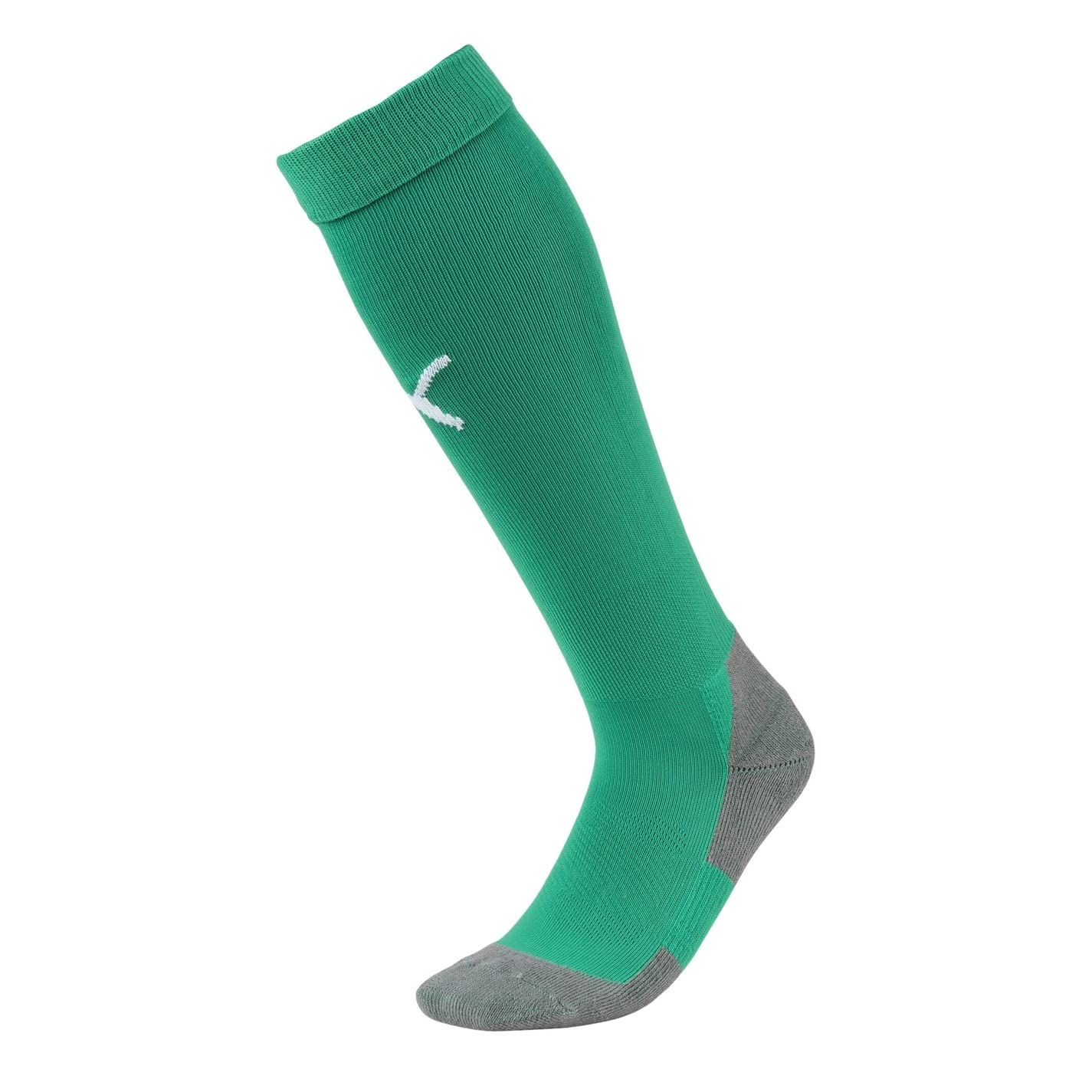 PUMA Mens Team Liga Core Football Socks, Pepper Green-Puma White, 4 EU