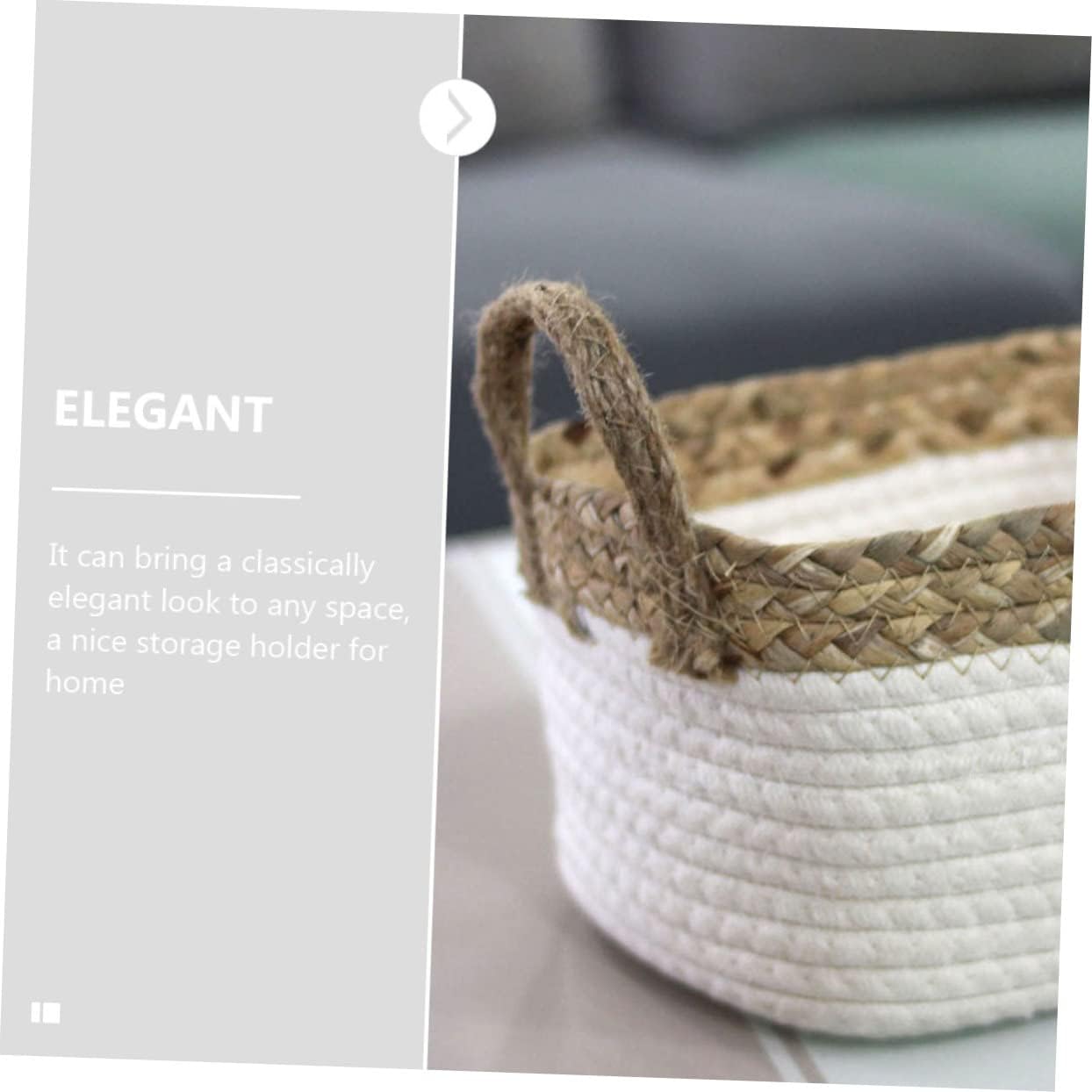 BESTOYARD Cotton Rope Woven Basket Large Cotton Rope Basket Rattan Basket Rattan Storage Basket Woven Magazine Holder Small Woven Basket Clothes Holder Multipurpose Baby Toy Basket, 19x14.5cm